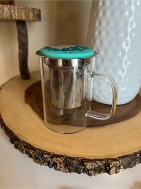 Pusheen Glass Tea Mug with Turquoise Character Lid